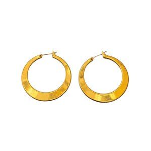 Vintage Gold-Tone Medium Large Hoop Earrings